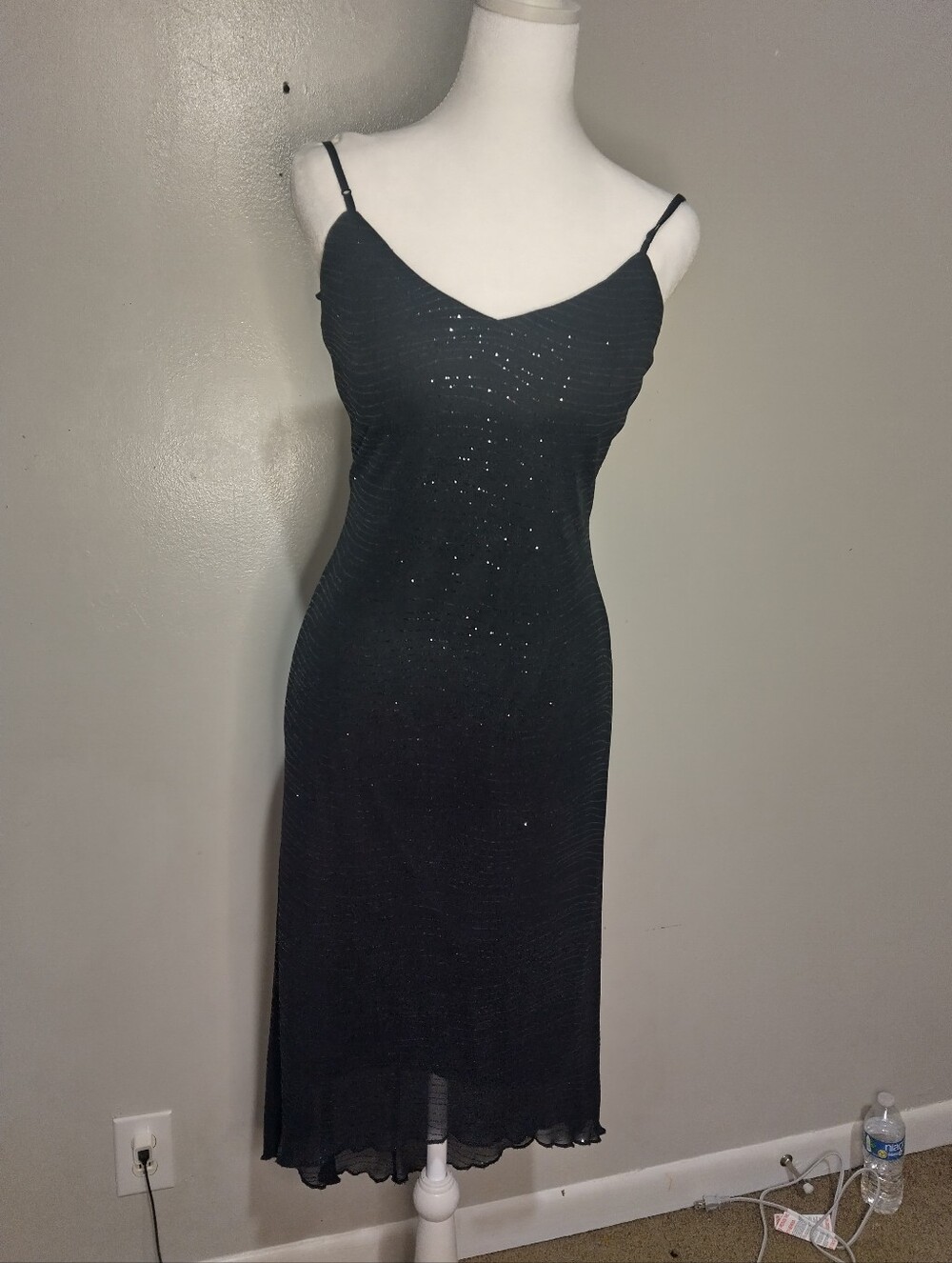 Vintage Y2K 2000 City Triangles Black High Low Dress